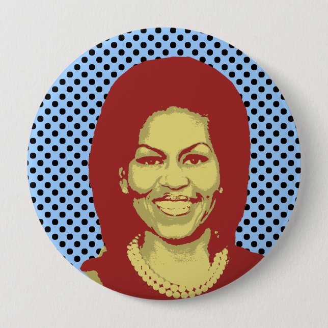 GESPRÄCHS-BLASE MICHELLE OBAMA BUTTON (Vorderseite)