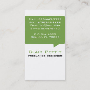 Gesprächs-Blasen-Grün Visitenkarte