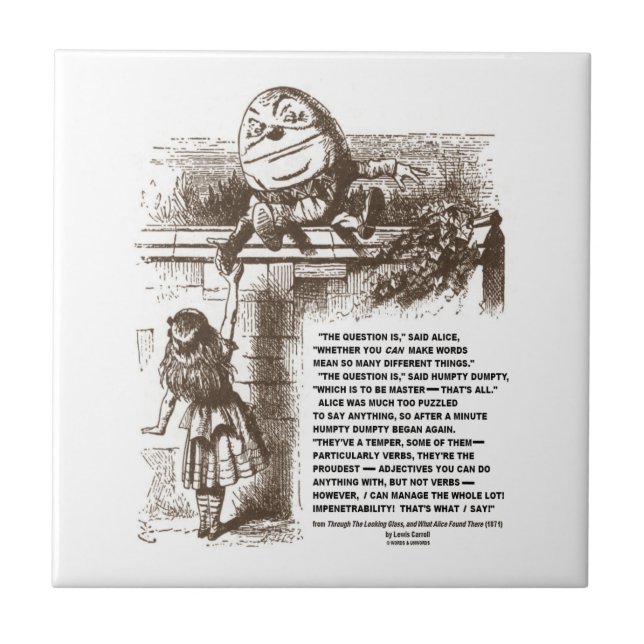 Gesprächs-Zitat Märchenland-Alices Humpty Dumpty Fliese (Vorderseite)