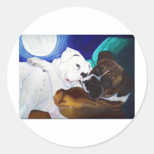 Gesprengte Boxer Runder Aufkleber