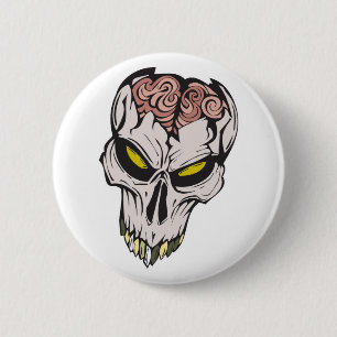 gesprengter Gehirnschädel Button