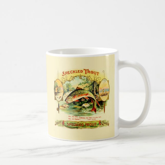 Gesprenkelte Forelle-Vintage Kunst Tasse (Rechts)