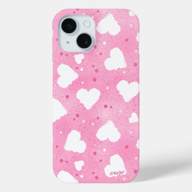Gesprenkelte Süße Herzen Case-Mate iPhone Hülle (Rückseite)