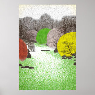 Gesprenkelte Wald-Wandkunst Lebendige Pop-Art Flus Poster