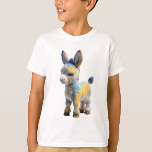 Gespritzter Pastell Künstler Esel Kinder T-Shirt