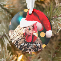 Gesprochene Sussex Chicken in Weihnachtsmannmütze  Ornament