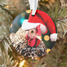 Gesprochene Sussex Chicken in Weihnachtsmannmütze Ornament