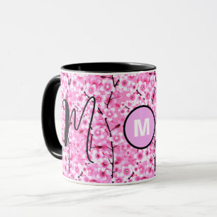 Gestaltbare Tasse   Rosa Bläschen Mit Monogramm Er