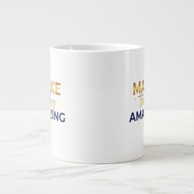 Gestalte den heutigen Tag unglaublich Gold Navy So Jumbo-Tasse (Vorderseite)