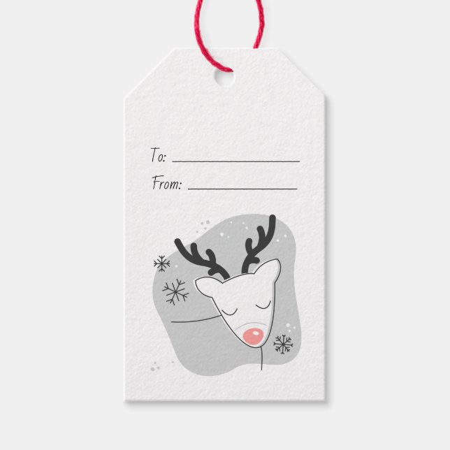 Gestalten Sie Ihr eigenes Retro-Rentier Silber Wei Geschenkanhänger (Vorderseite)