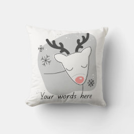 Gestalten Sie Ihr eigenes Retro-Rentier Silber Wei Kissen