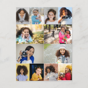 Gestalten Sie Ihre eigene Fotocollage mit 12 Fotos Postkarte