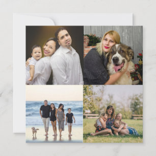 Gestalten Sie Ihre eigene Fotocollage mit 4 Famili Feiertagskarte