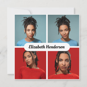 Gestalten Sie Ihre eigene Fotocollage mit 4 Fotos Karte