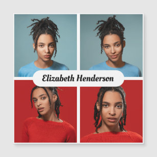 Gestalten Sie Ihre eigene Fotocollage mit 4 Fotos Magnetkarte