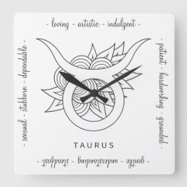 Gestalten Sie Ihren eigenen eleganten Schwarz & We Quadratische Wanduhr