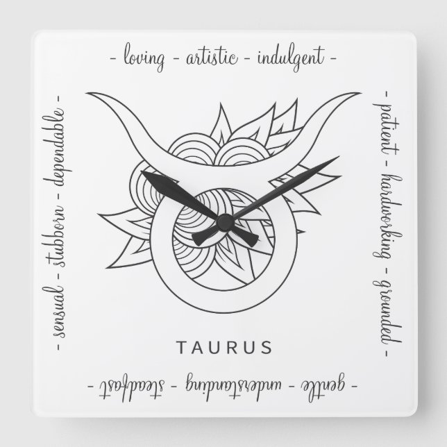 Gestalten Sie Ihren eigenen eleganten Schwarz & We Quadratische Wanduhr (Vorderseite)