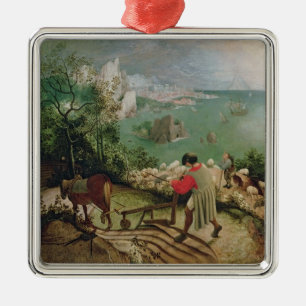 Gestalten Sie mit dem Fall von Ikarus, c.1555 Silbernes Ornament