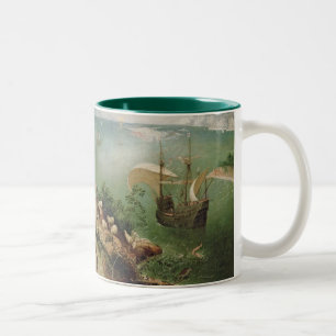 Gestalten Sie mit dem Fall von Ikarus, c.1555 Zweifarbige Tasse