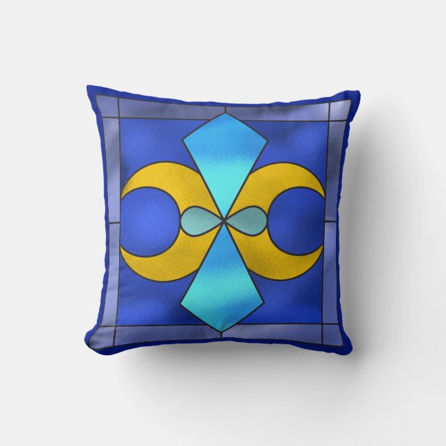 Gestaltes geometrisches Moon Throw Kissen (Vorderseite)