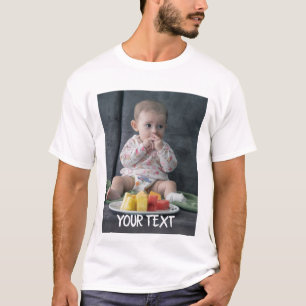 Gestaltet. Hinzufügen von Foto und Text. Personal T-Shirt