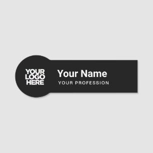 Gestaltete Button-Runde-Logos, schwarze Namensmark Namensschild