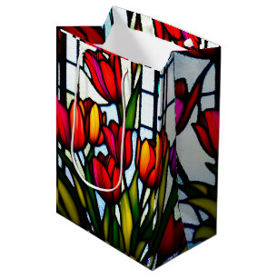 "Gestaltete Glasblüten: Blütenfarben durch Bläsche Mittlere Geschenktüte