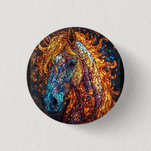 Gestaltete Glaspferde Button