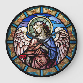 Gestaltete Glassengelenke Große Wanduhr