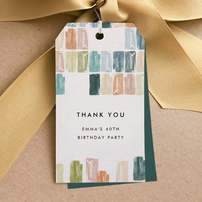 Gestaltete Juwelen Vielen Dank für Ihre Geschenke Geschenkanhänger (Painted Jewels watercolor thank you favor gift tag)