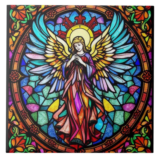 Gestaltetes Glas Angel Art | Spirituell & religiös Fliese (Vorderseite)