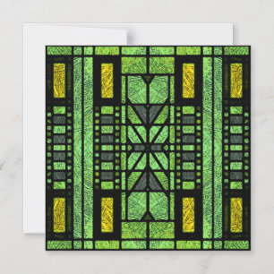 Gestaltetes Glas Art Deco in Grün und Gold Magneteinladung