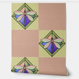 Gestaltetes Glas Art Nouveau Butterfly auf rosa Ge Tapete