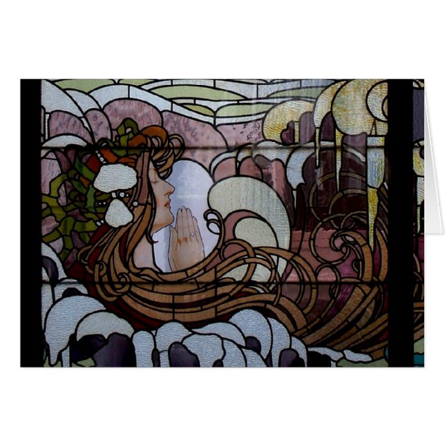 Gestaltetes Glas Art Nouveau Sea Scene (Vorderseite (Horizontal))