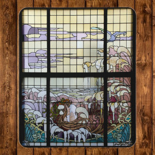 Gestaltetes Glas Art Nouveau Sea Scene Mousepad