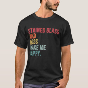 Gestaltetes Glas und Hunde machen mich glücklich T-Shirt