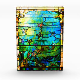 Gestaltetes Glasfenster Seesterne Fotoblock