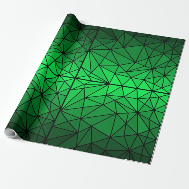 Gestaltetes Glasmuster 01.Green.Black Line BG Geschenkpapier (Ungerollt)