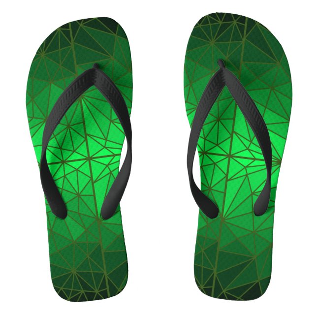 Gestaltetes Glasmuster 01.Green.DGreen Line BG Flip Flops (Fußbett)