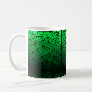 Gestaltetes Glasmuster 02.Green.Black Line BG Kaffeetasse