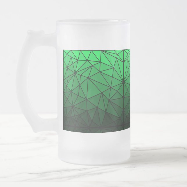 Gestaltetes Glasmuster 02.Green.Black Line BG Mattglas Bierglas (Links)