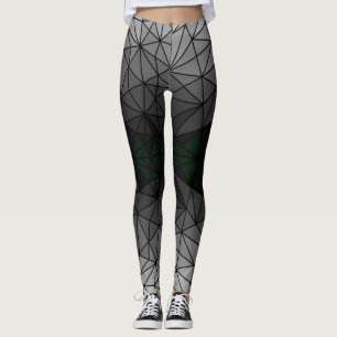 Gestaltetes Glasmuster 03.Gray.Black Line BG Leggings