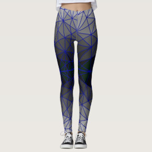 Gestaltetes Glasmuster 03.Gray.Blue Line BG Leggings