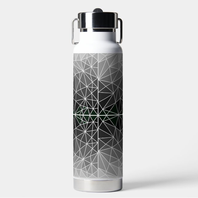 Gestaltetes Glasmuster 03.Gray.Offwhite Line BG Trinkflasche (Vorderseite)