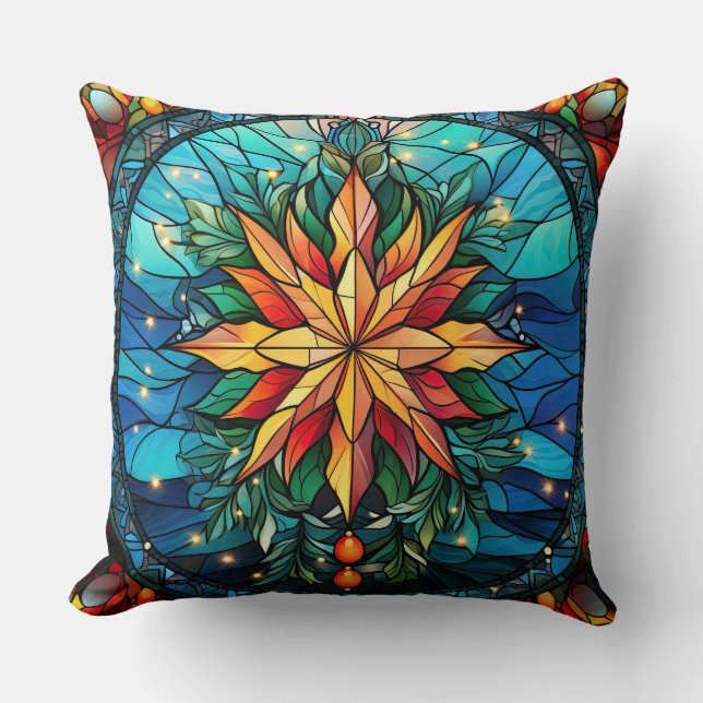 Gestaltetes Glassrost Kissen - Holiday Floral (Vorderseite)