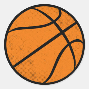 Gestaltetes Vintage-Basketball-Motiv mit Belastung Runder Aufkleber