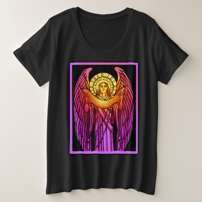 Gestaltter Glass Angel Große Größe T-Shirt (Design vorne)