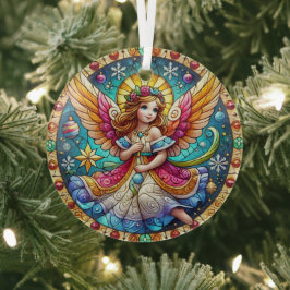 Gestaltter Glass Angel Ornament Aus Glas
