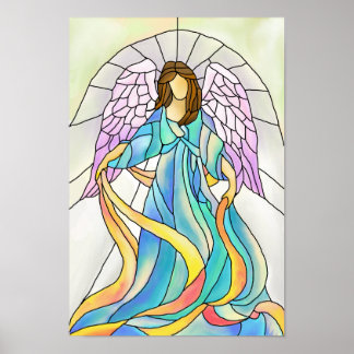 Gestaltter Glass Angel Poster