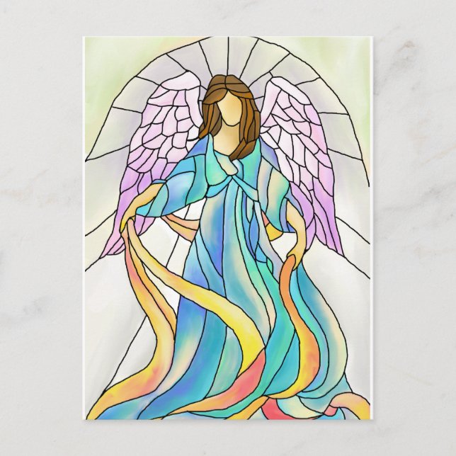 Gestaltter Glass Angel Postkarte (Vorderseite)